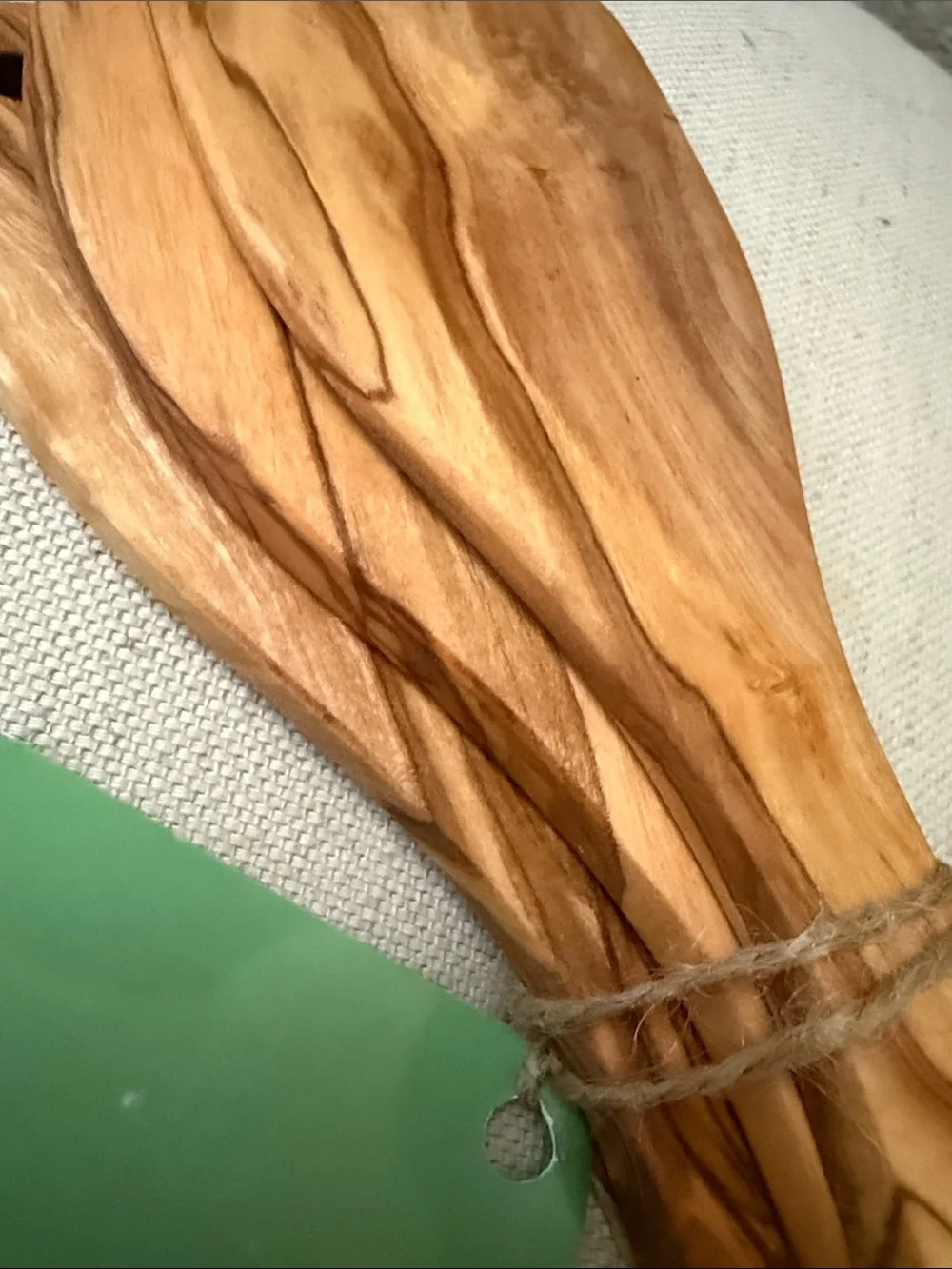NWT Set-of-3 7” Olive Wood Utensils by Arte Legno, Italy, each piece unique